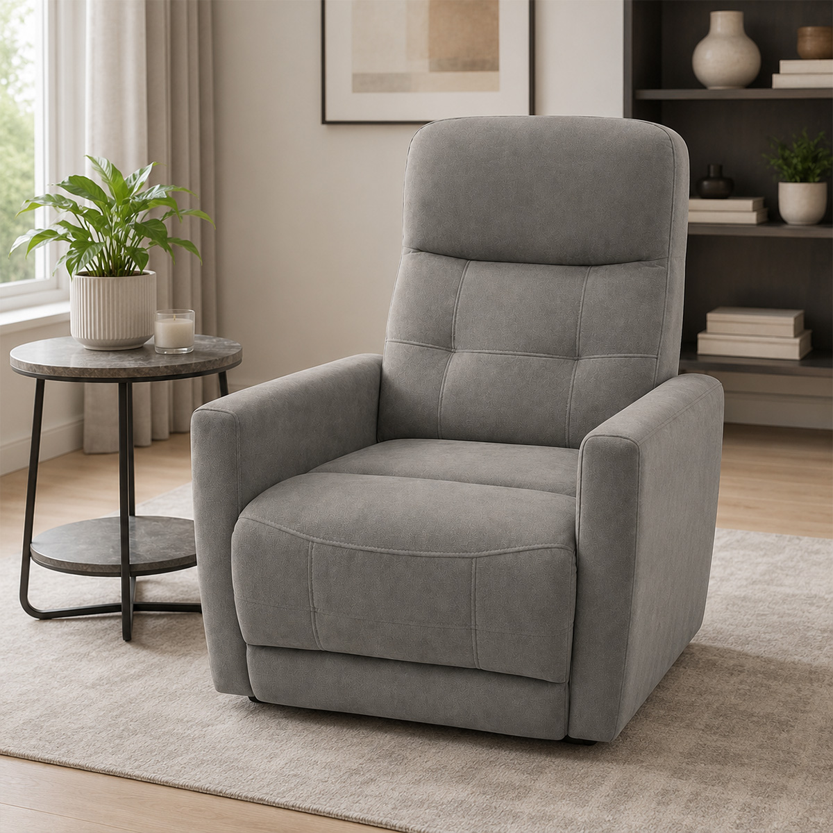 Single Fabric Recliner Sofa