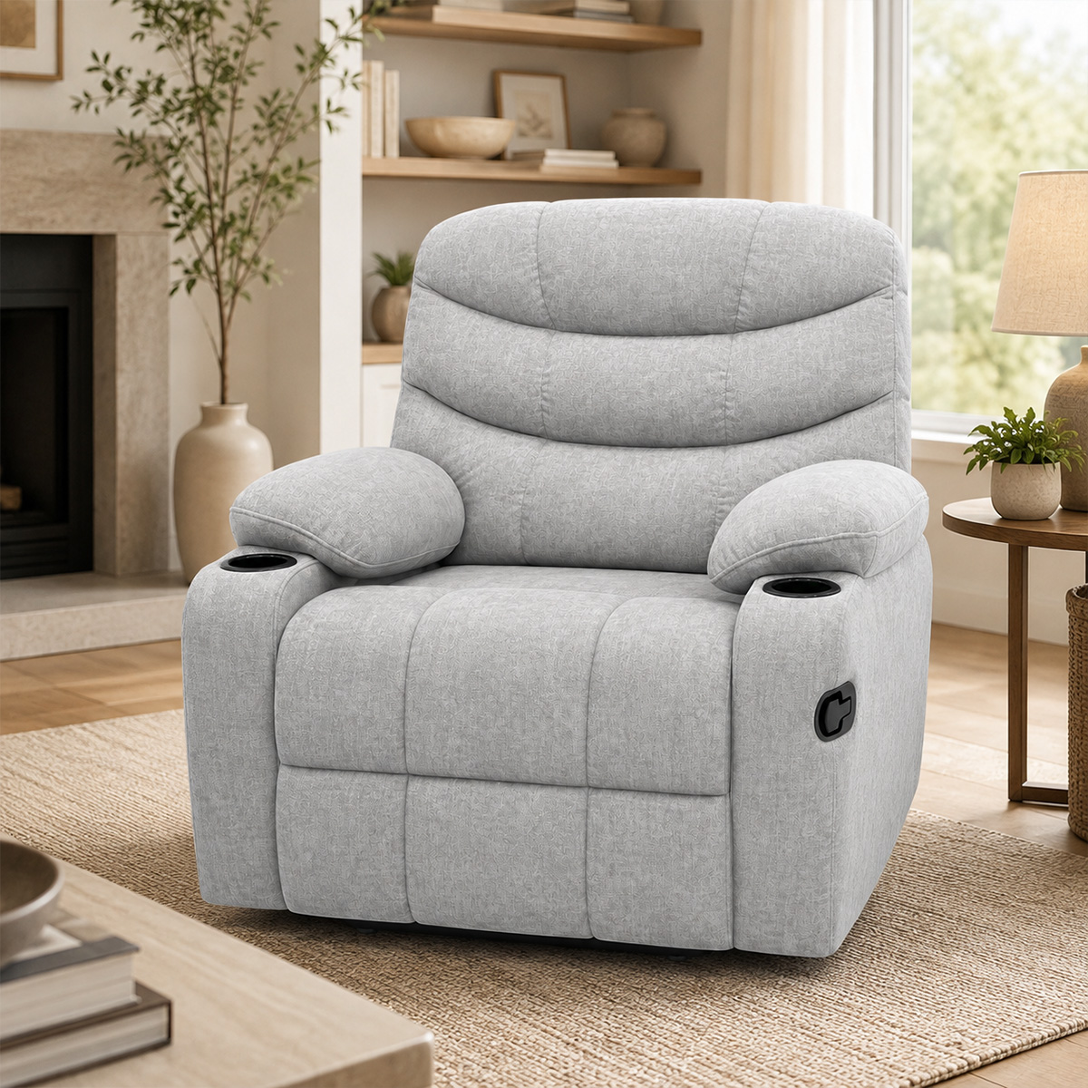 Single Fabric Recliner Sofa