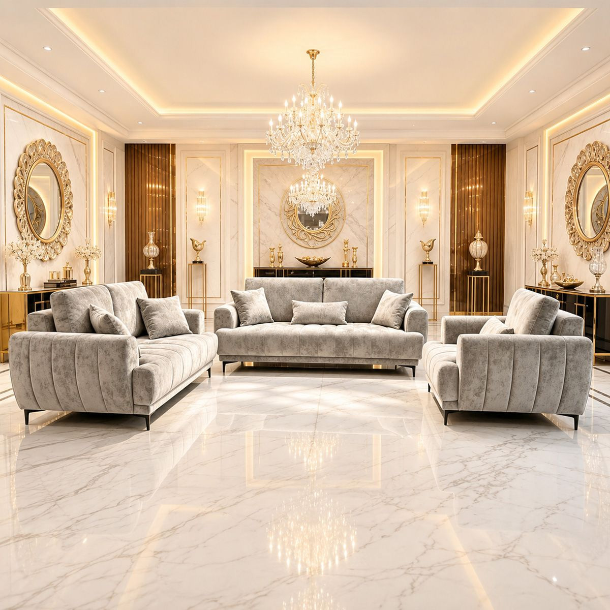 Tuxedo Commercial Fabric Sofa Set
