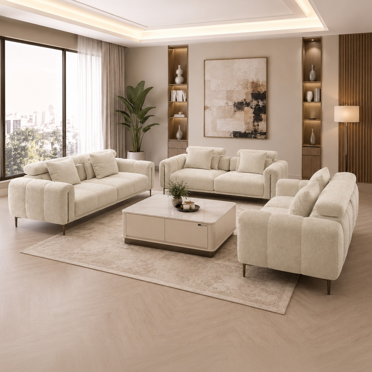 Tuxedo Royal Modern Fabric Sofa Set