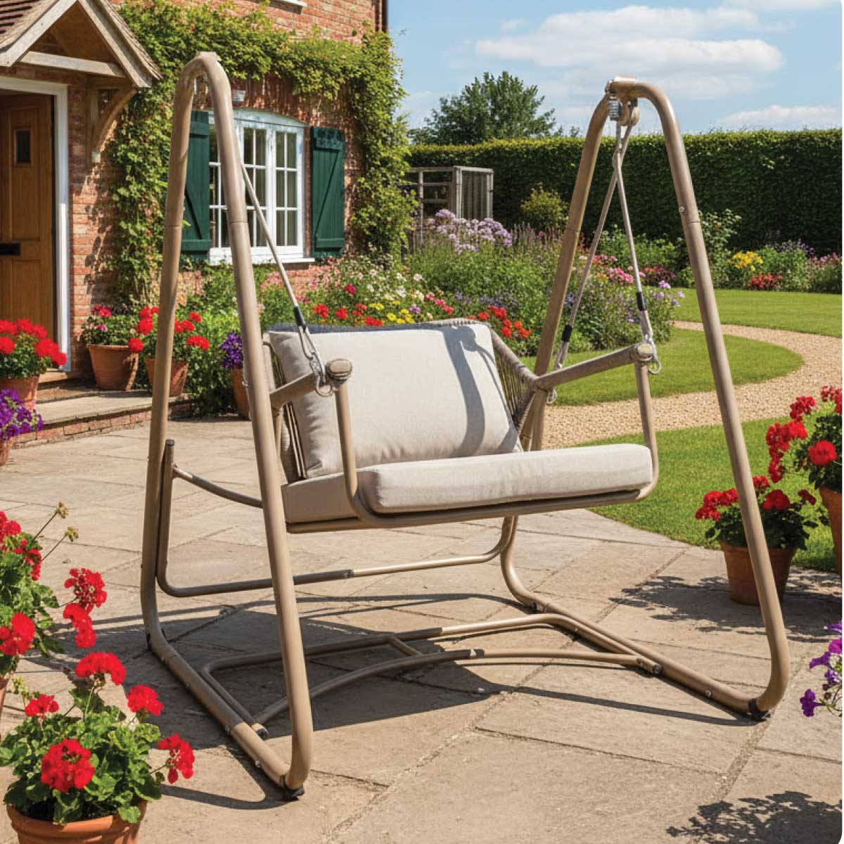 Brown Outdoor Single Swing Chair