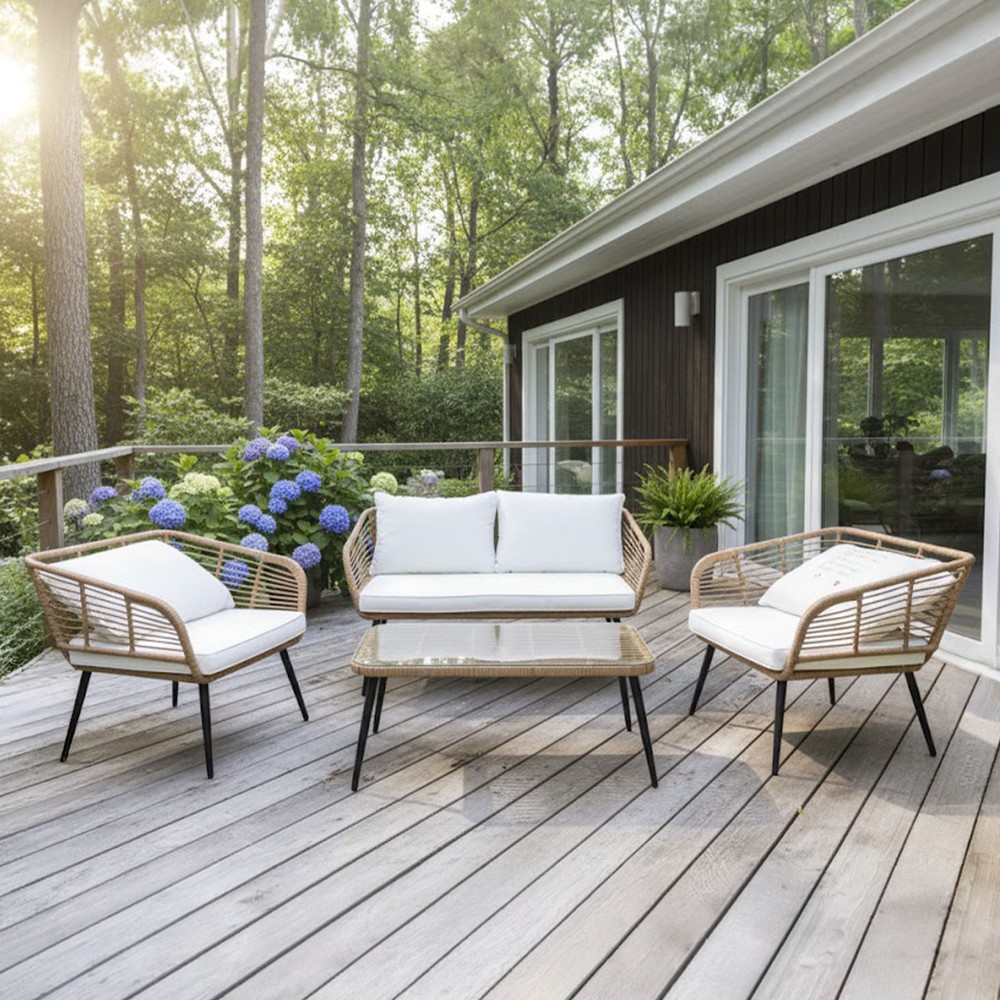 Modern Bamboo Sofa Set (1x2 Seater, 2x1 Seater)