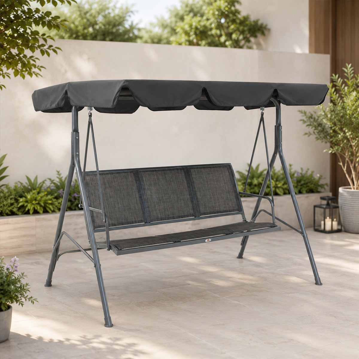 Khaki Swing Chair 3 Seater