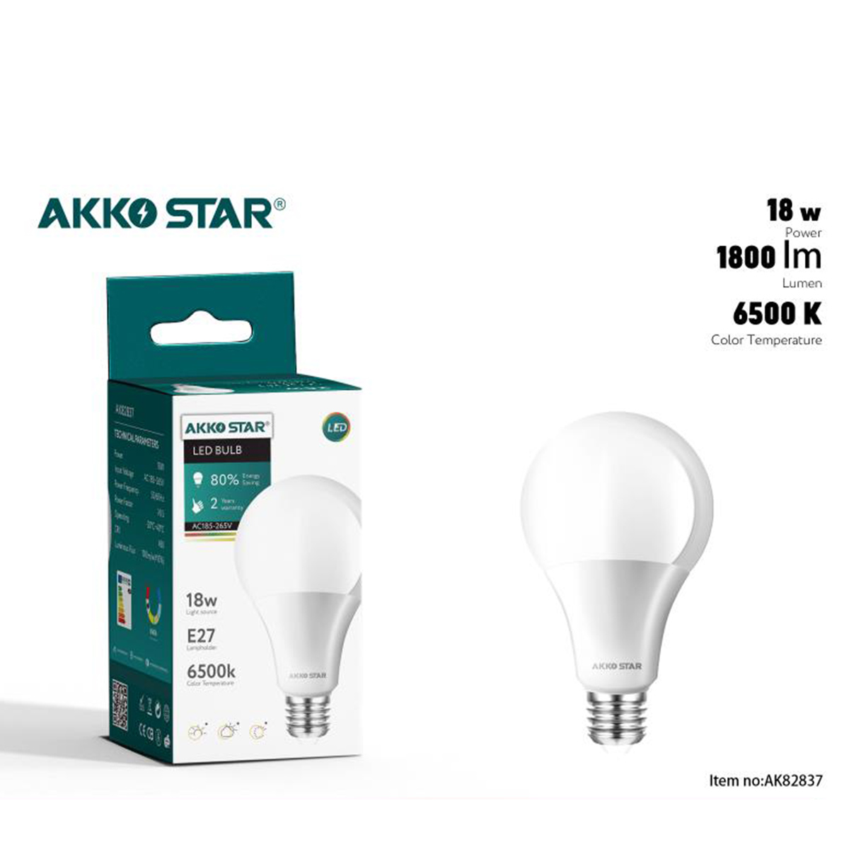 LED Bulb E27 18W 6500K