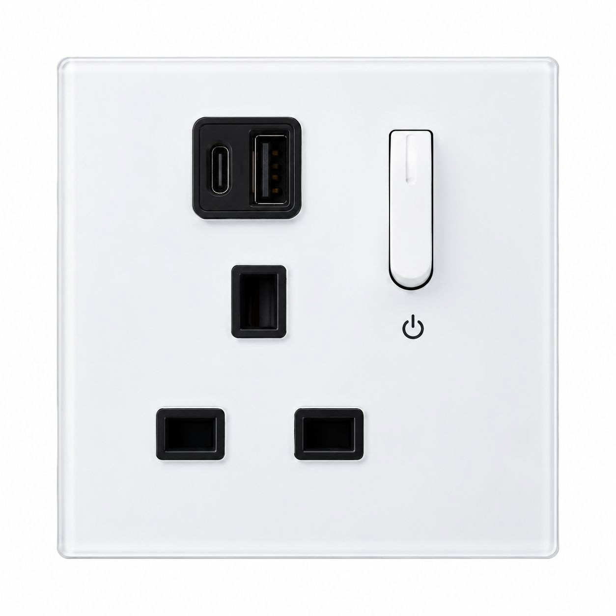 13A Switched Socket with Neon and USB