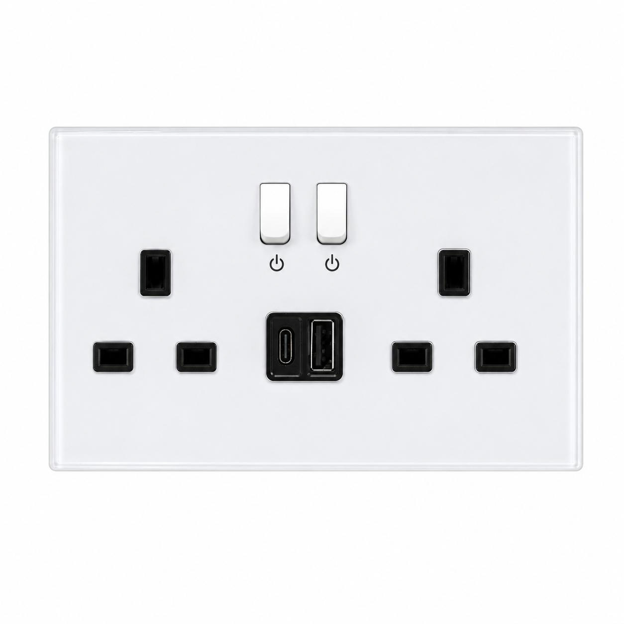 Switched Double 13A Socket with Neon