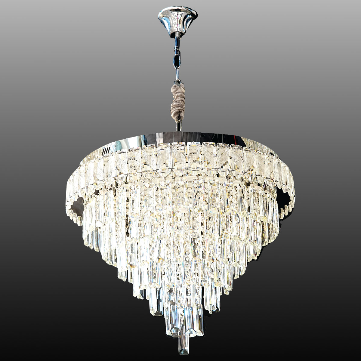 Silver Crystal Hanging Light