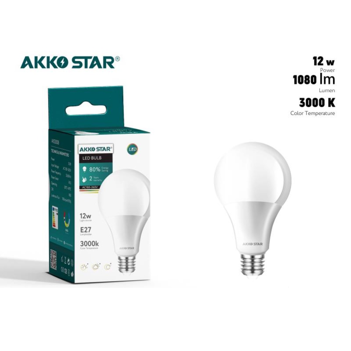 LED Bulb 12W 3000K