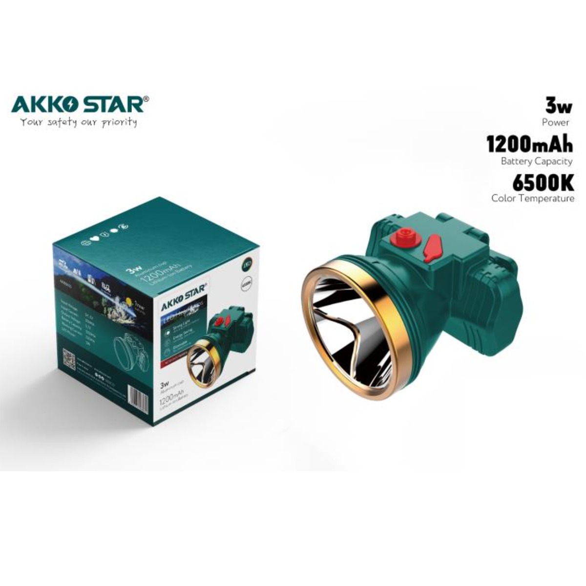LED Head Light 3W 6500K