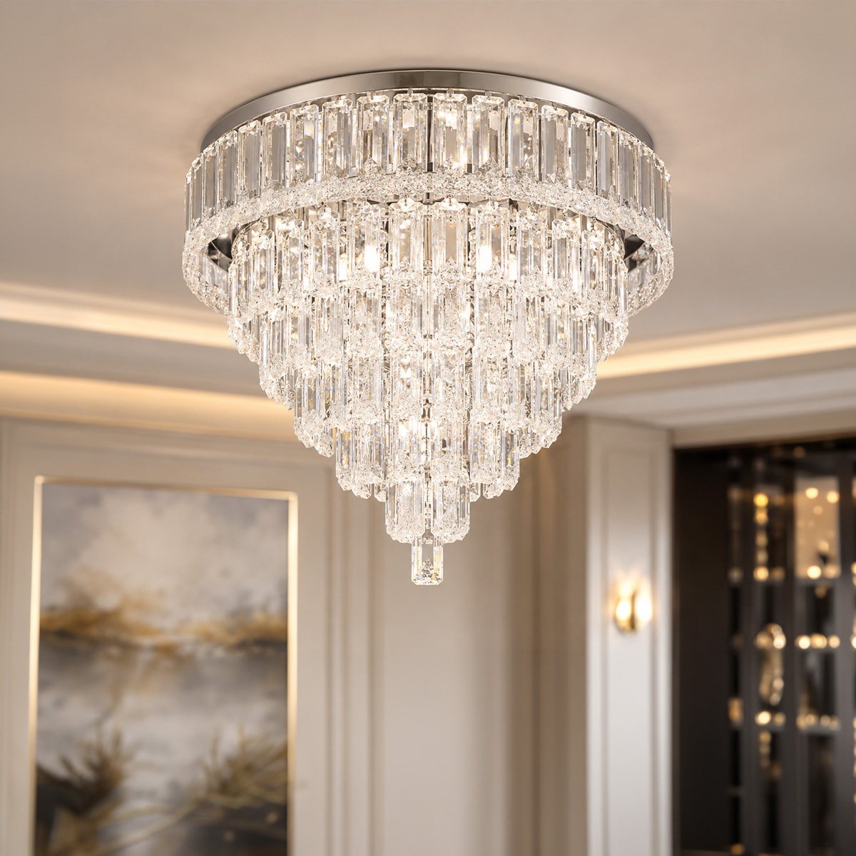 Crystal Ceiling Light Silver