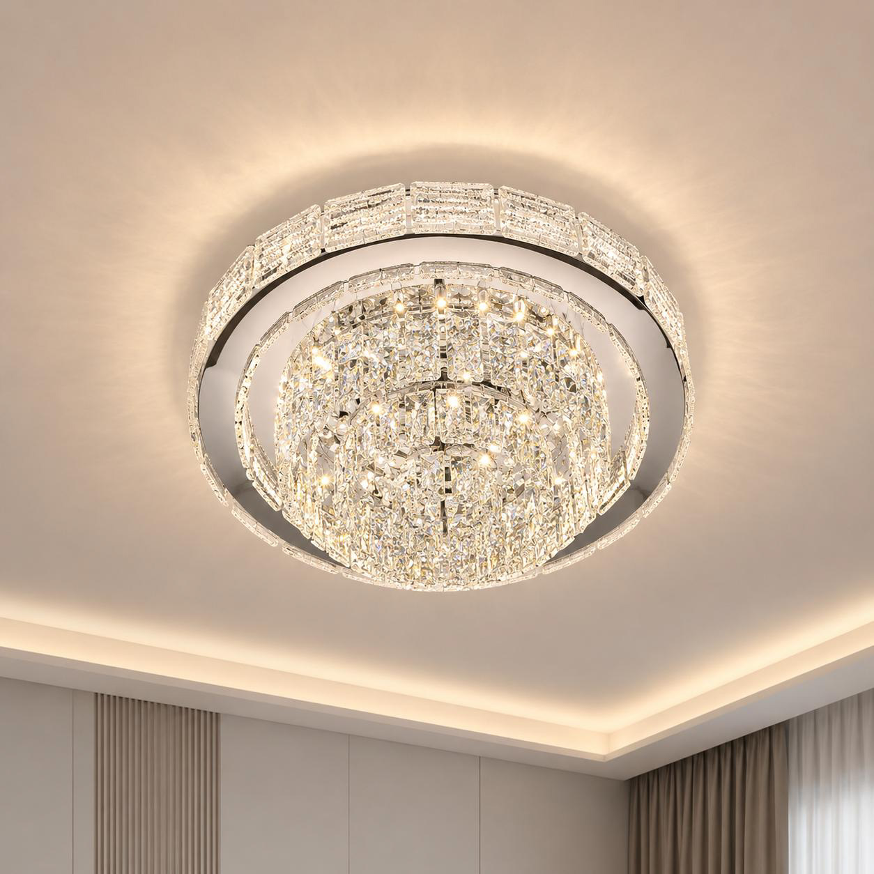 Crystal Ceiling Light Silver