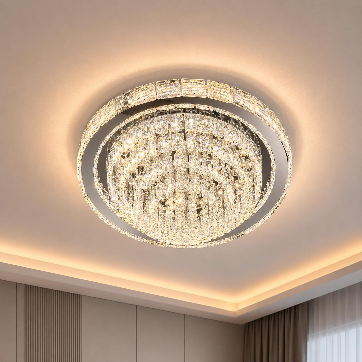 Crystal Ceiling Light Silver