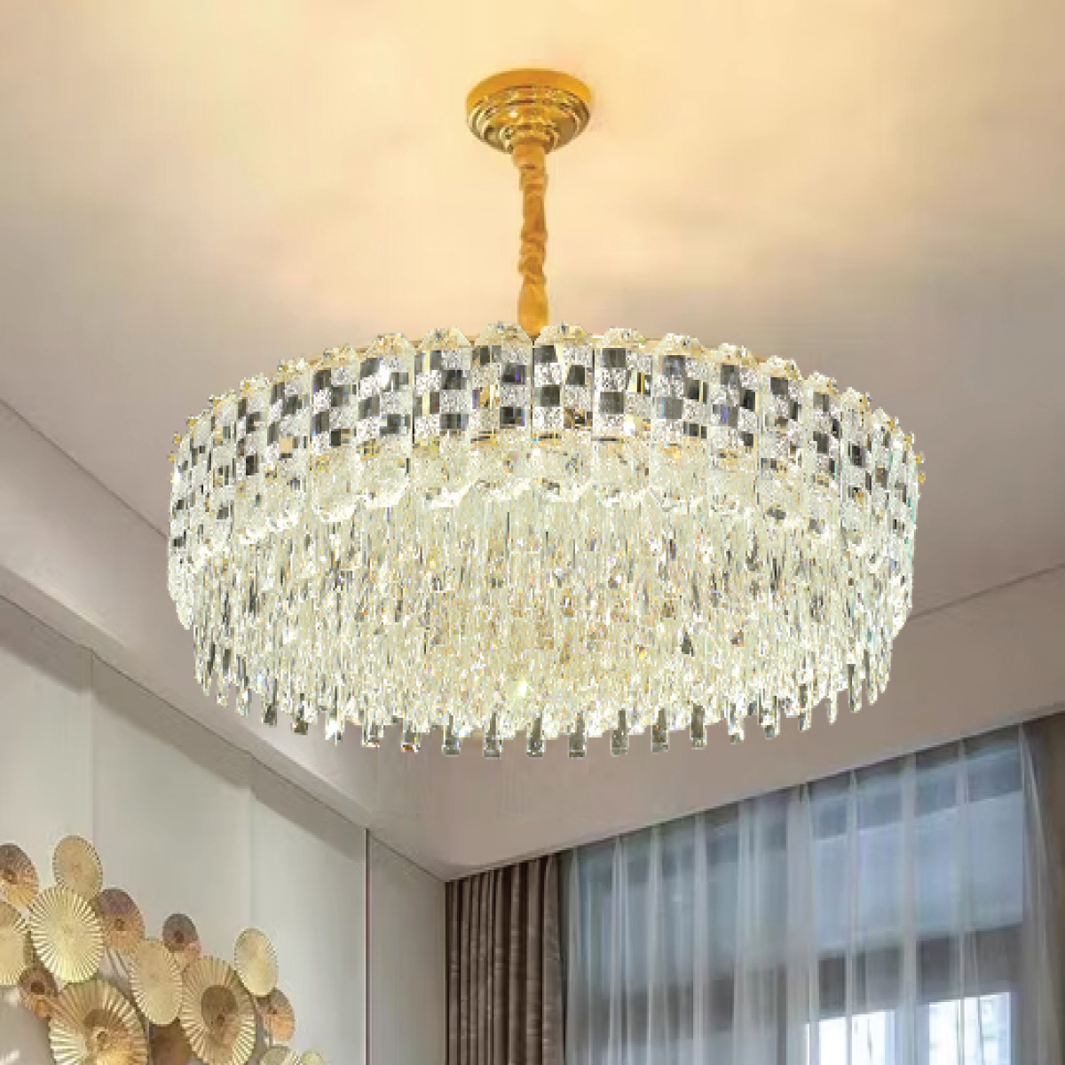 Crystal Hanging Light Golden