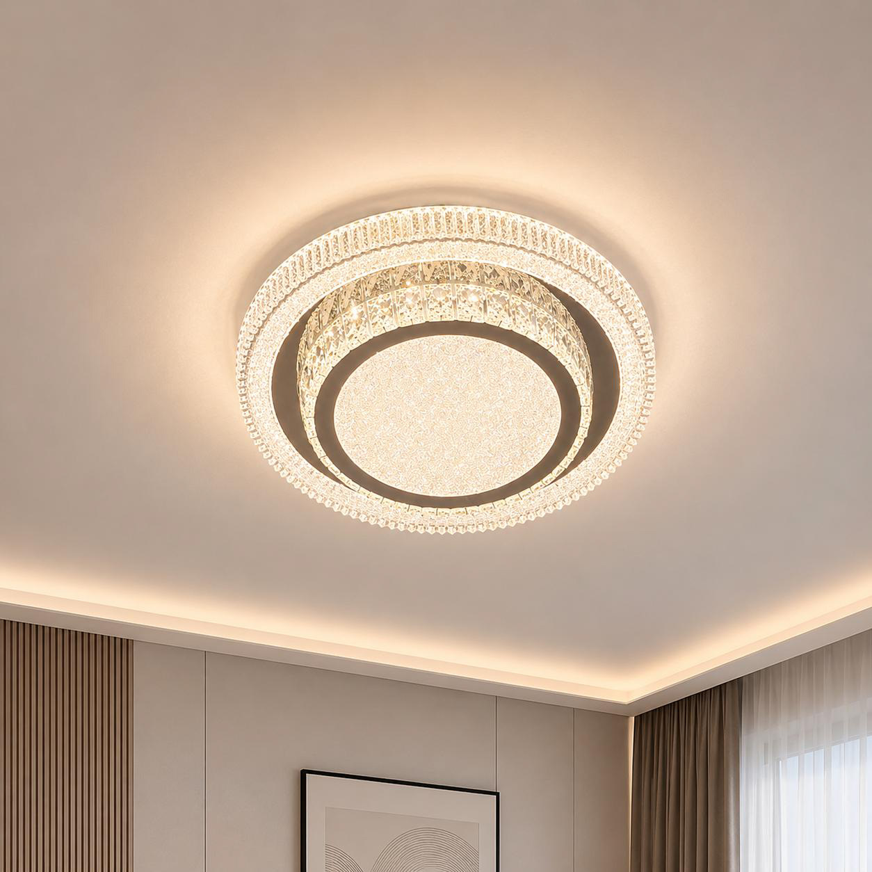 Crystal Ceiling Light Silver