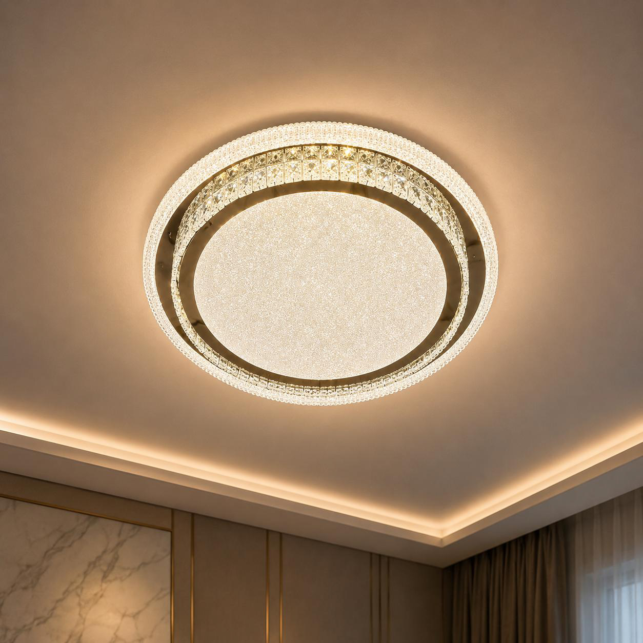 Crystal Ceiling Light Silver