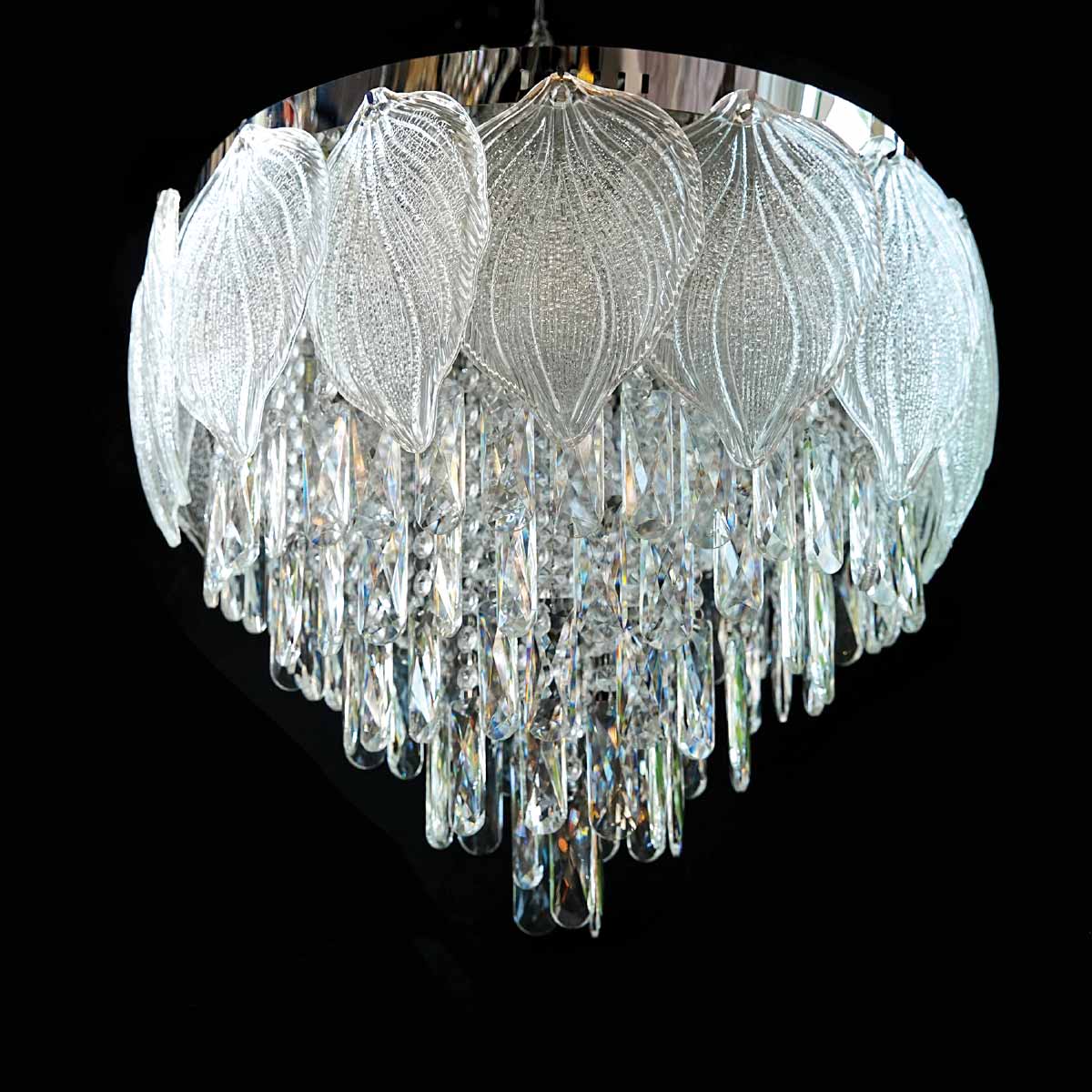 Silver Crystal Ceiling Light