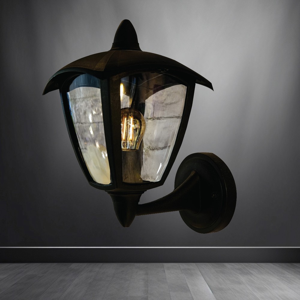 Black Modern Garden Wall Light 220x173mm
