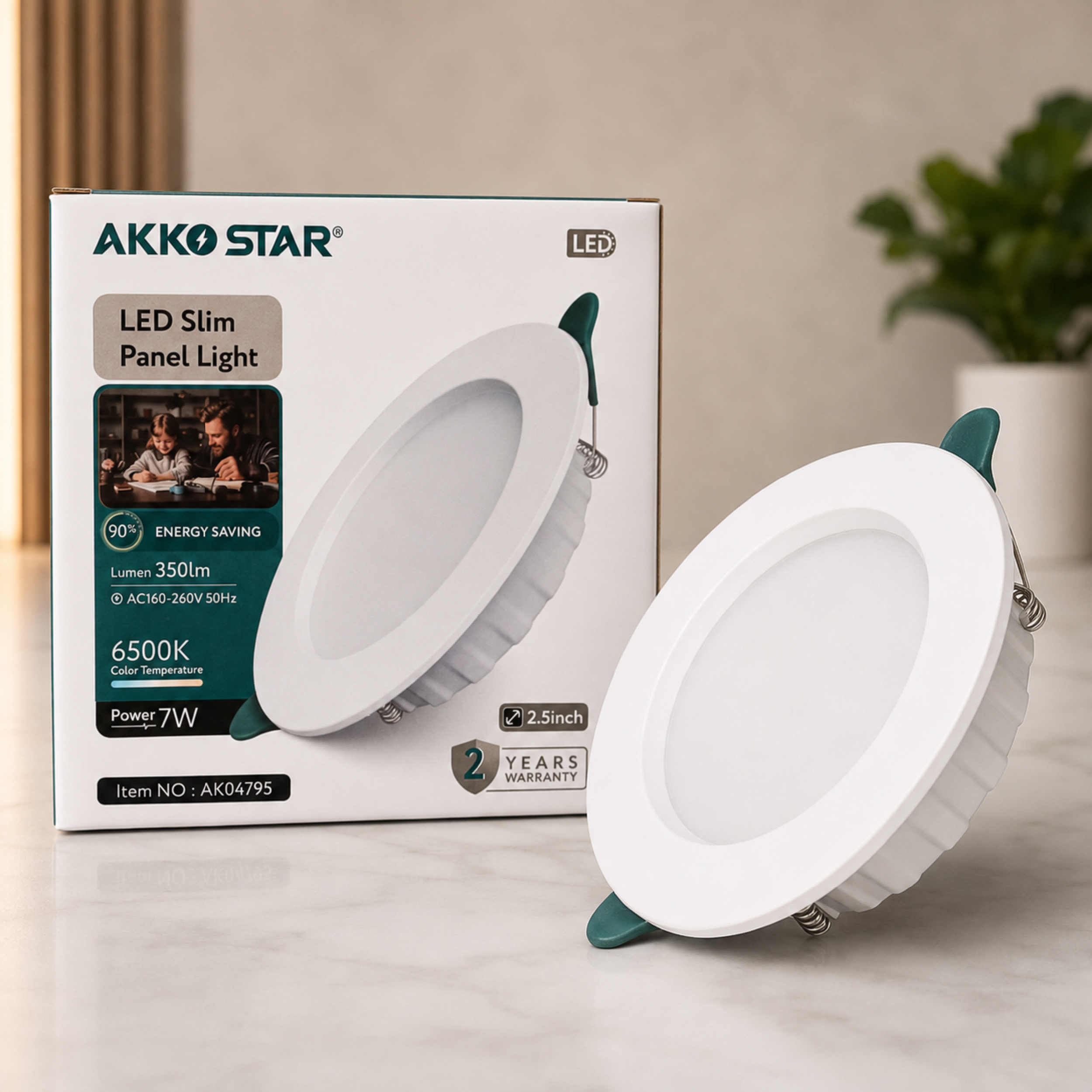 LED Panel Light Cool White 6500K 7W