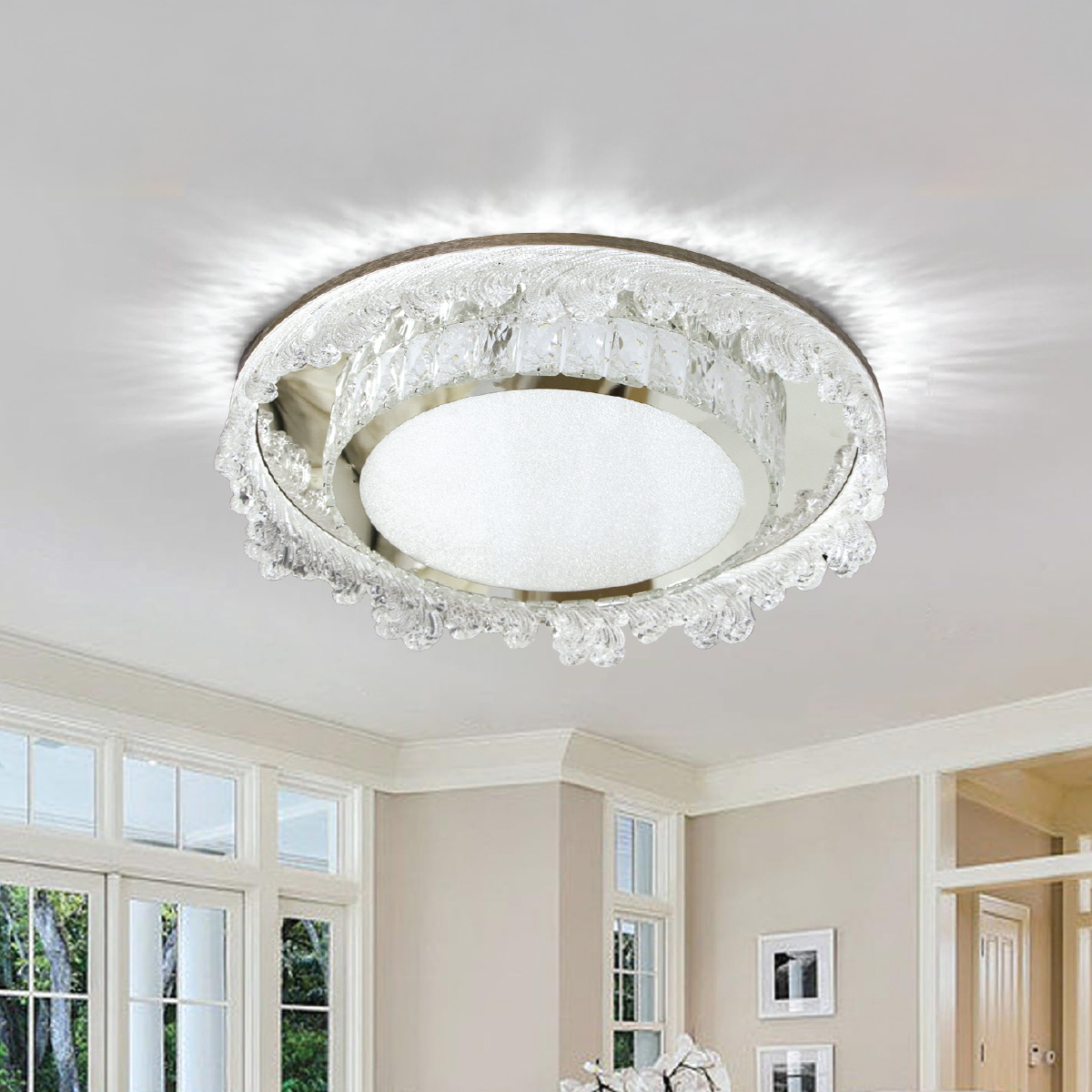 Crystal Ceiling Light Silver