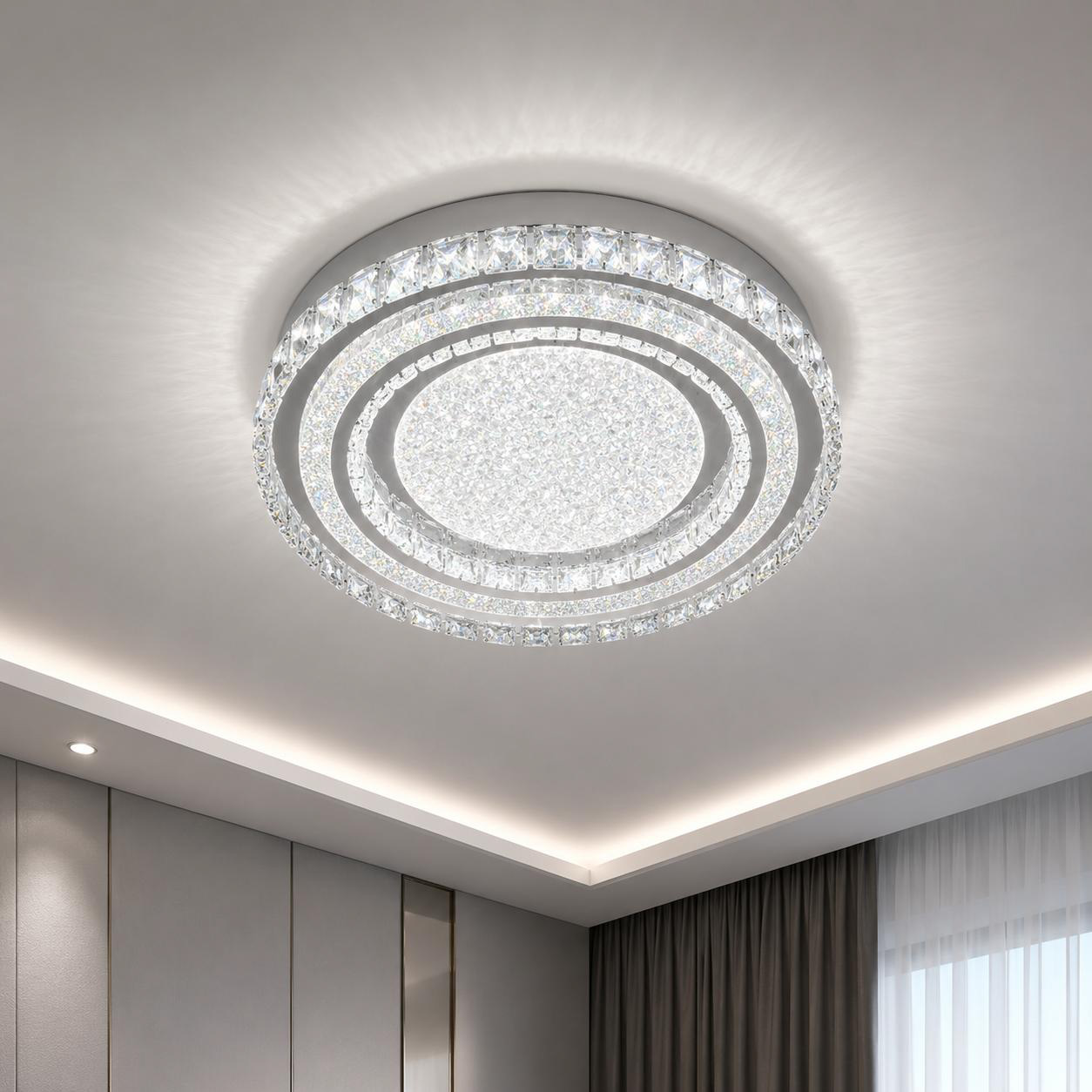 Crystal Ceiling Light Silver