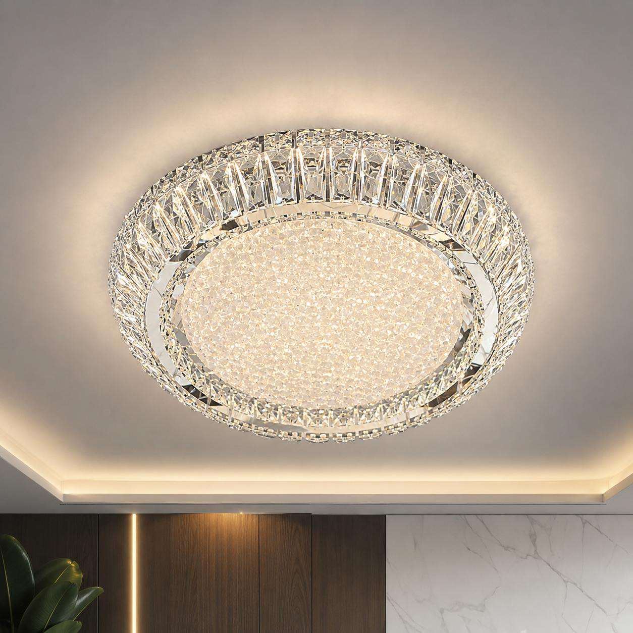 Crystal Ceiling Light Silver