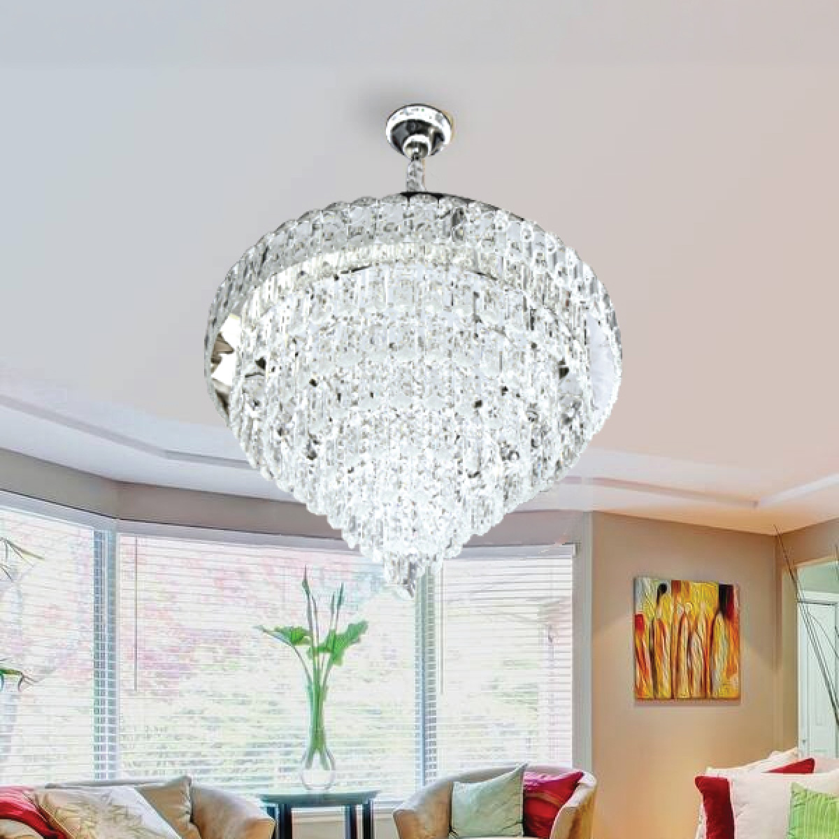Crystal Hanging Light Silver