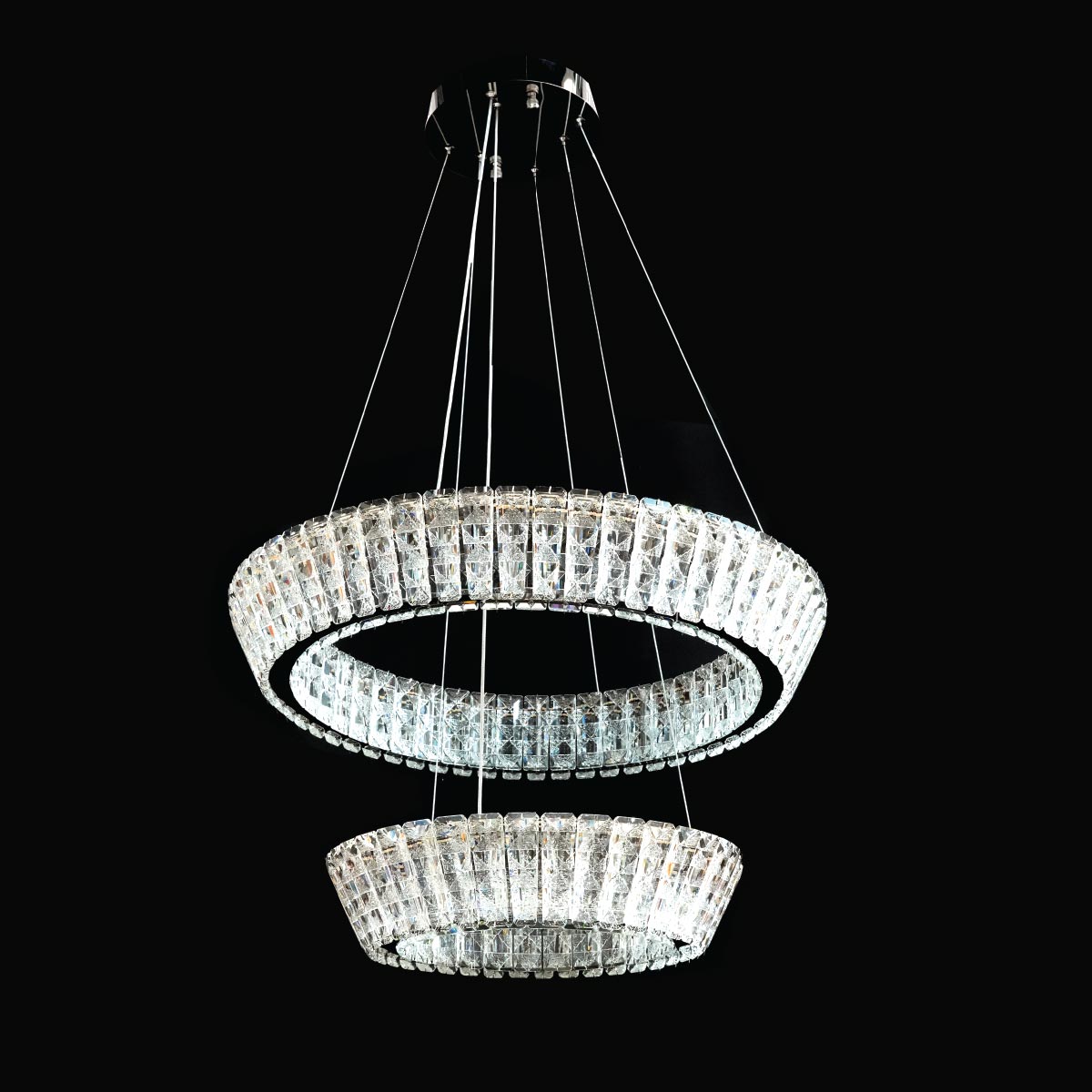 Silver Crystal Hanging Light