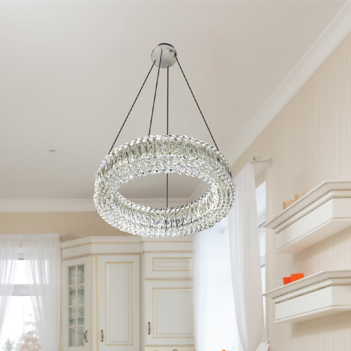Crystal Hanging Light Silver