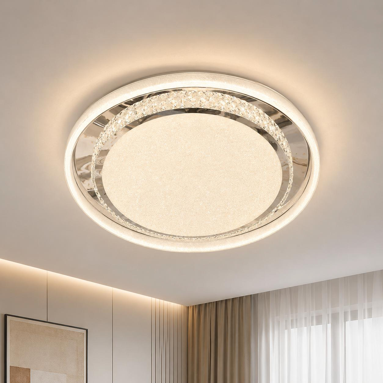 Crystal Ceiling Light Silver