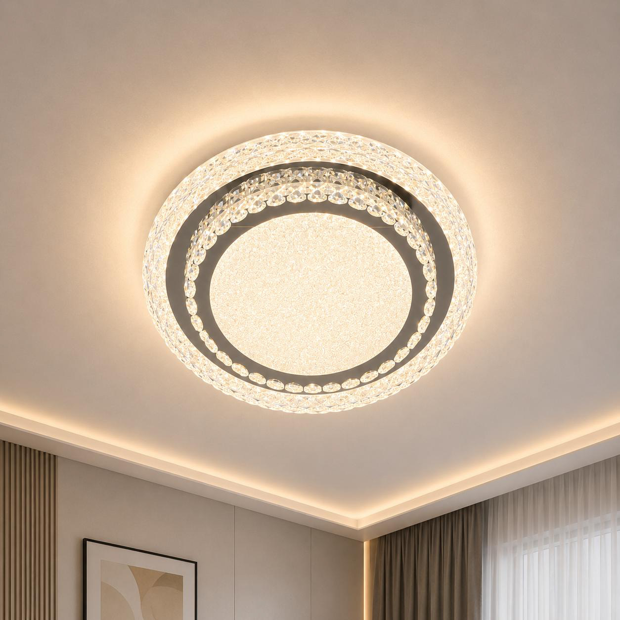 Crystal Ceiling Light Silver