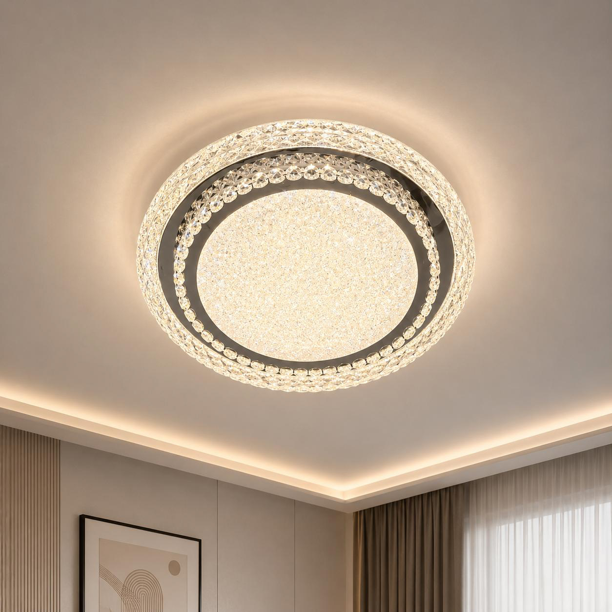 Crystal Ceiling Light Silver