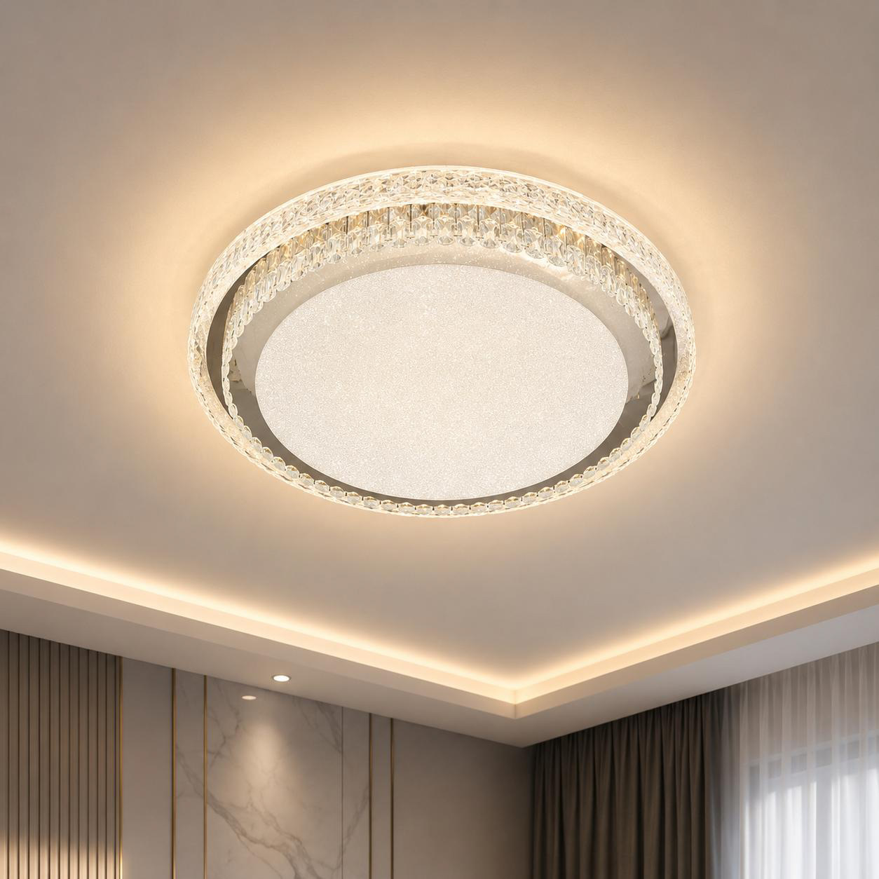 Crystal Ceiling Light Silver