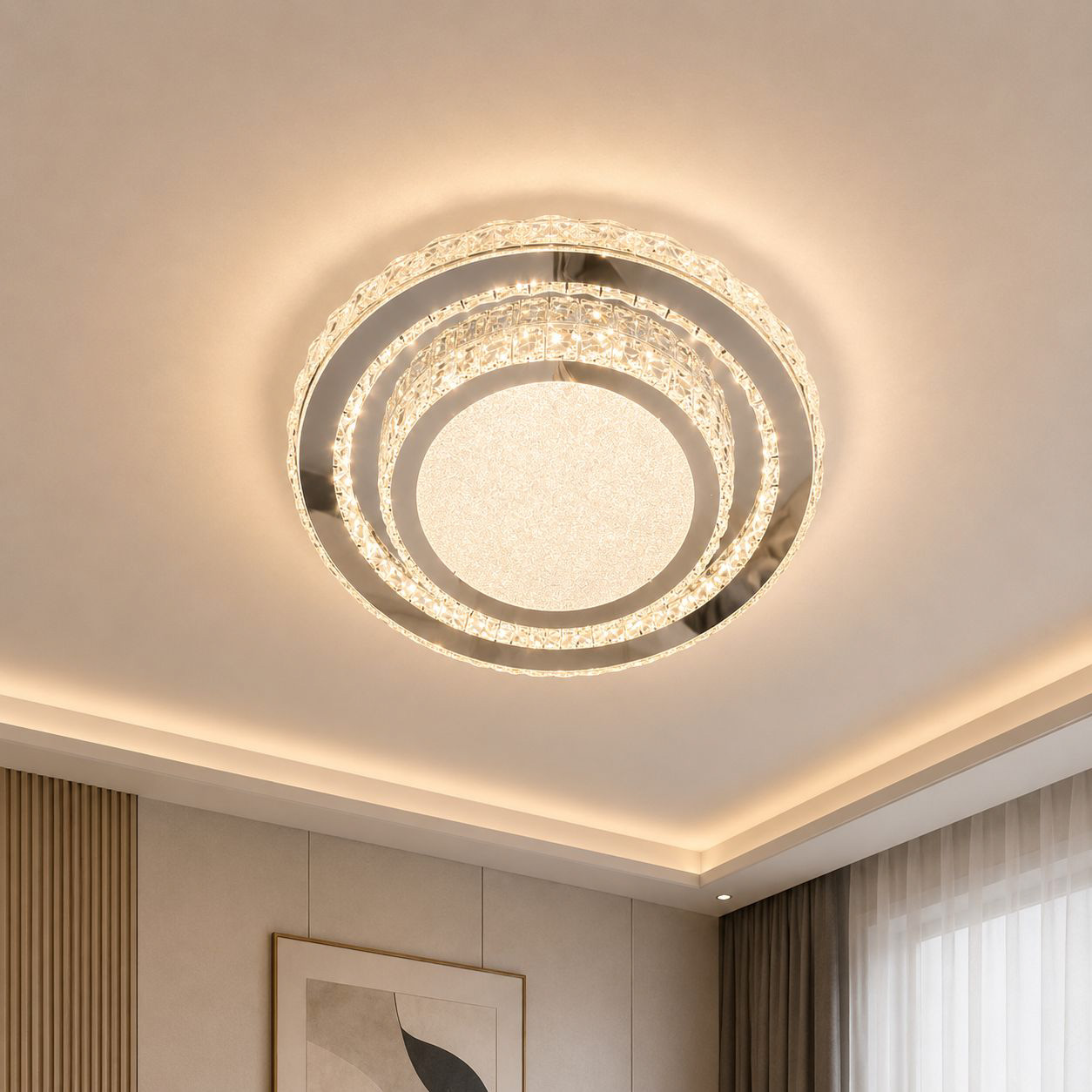 Crystal Ceiling Light Silver