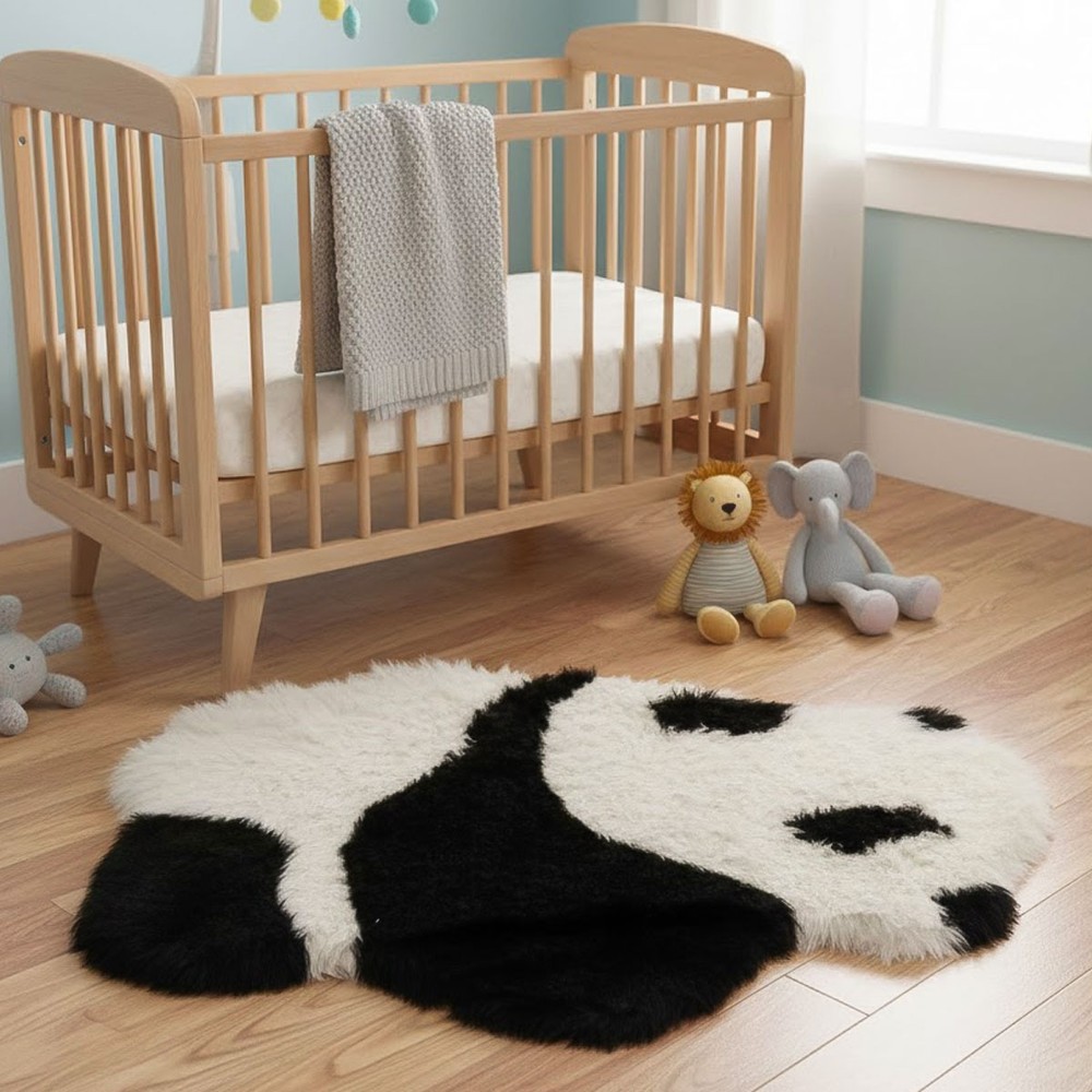 Fluffy Panda Kids Fur Rug 60x90cm