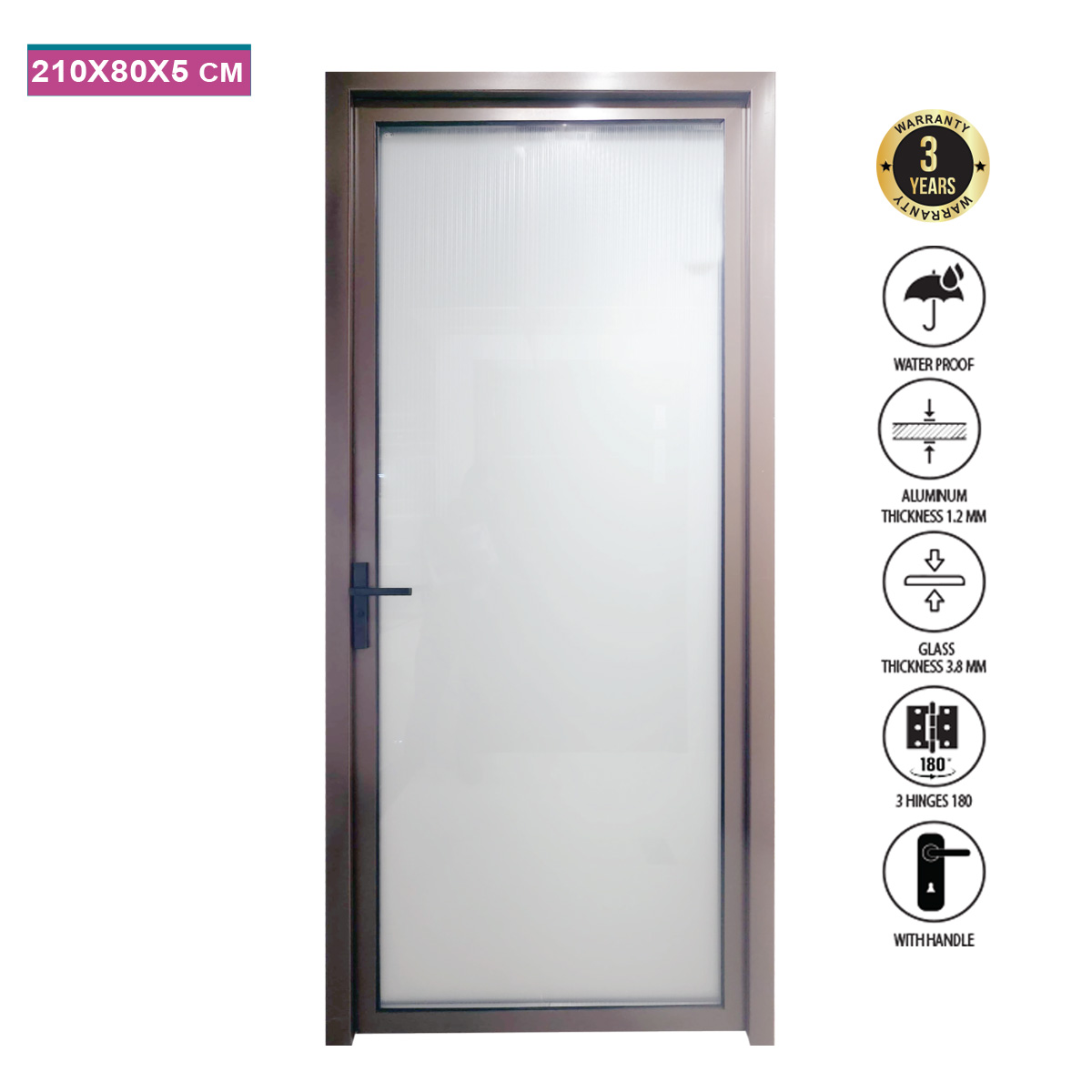 Aluminium Door 80x210cm