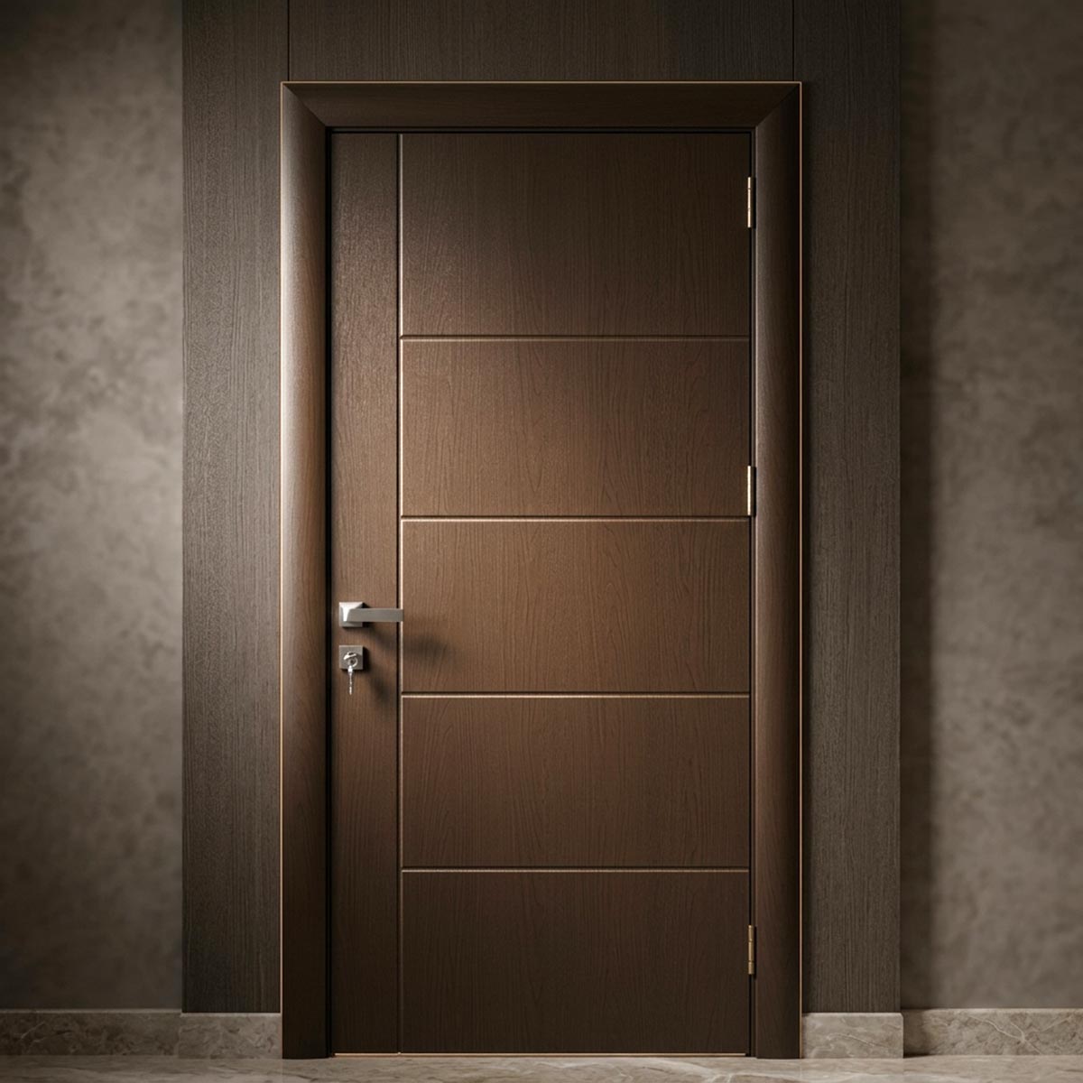 WPC Door with Frame 210x98x22cm