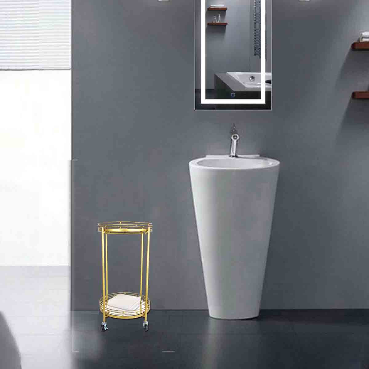 Glass Bathroom Standing Shelf