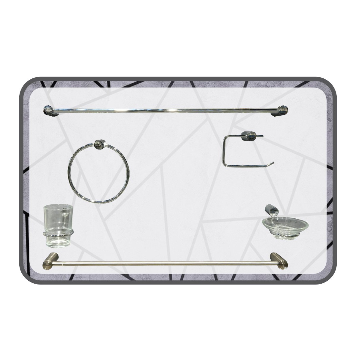 Modern Bathroom Accessory Set 6 Piece