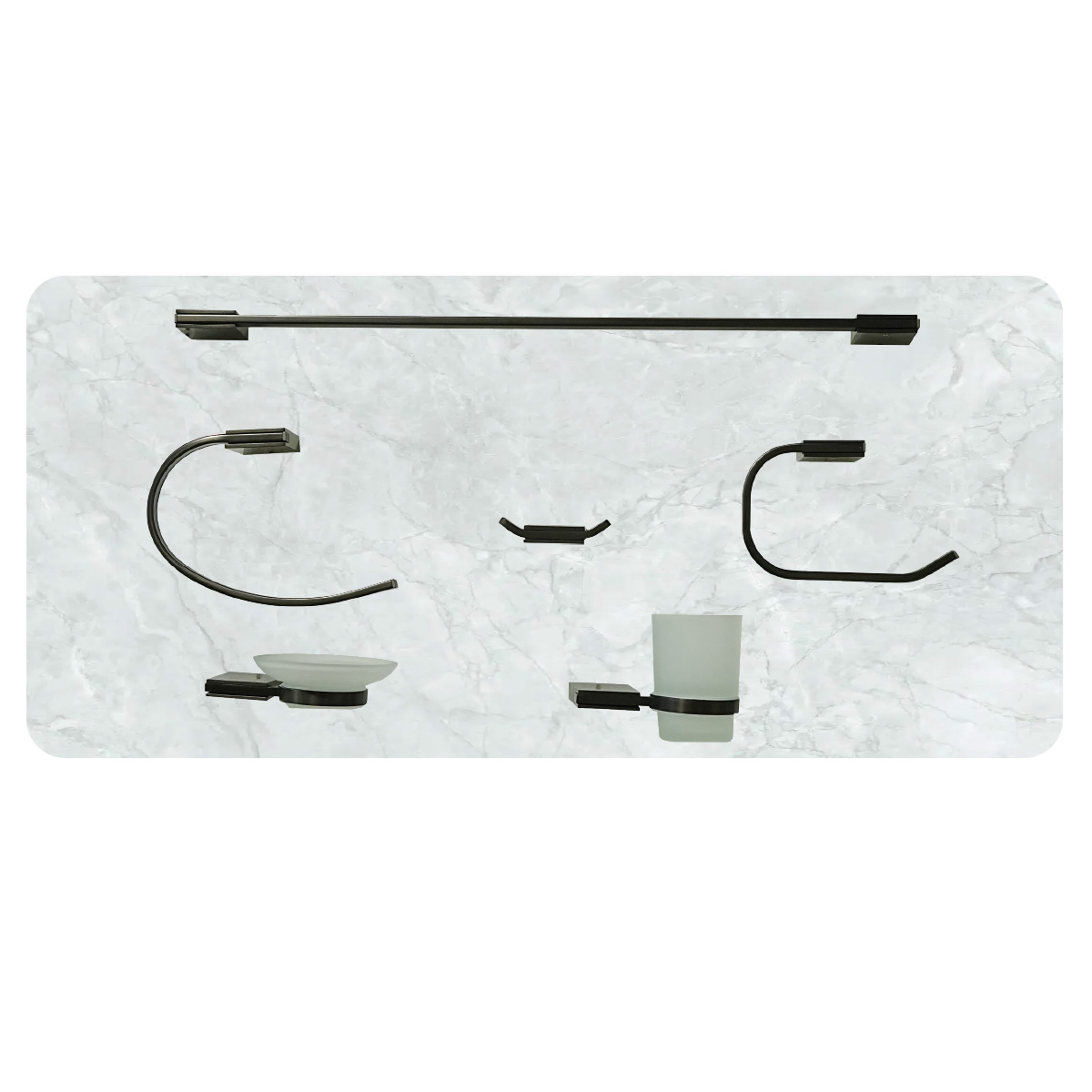 Modern Bathroom Accessories Set 6 Piece
