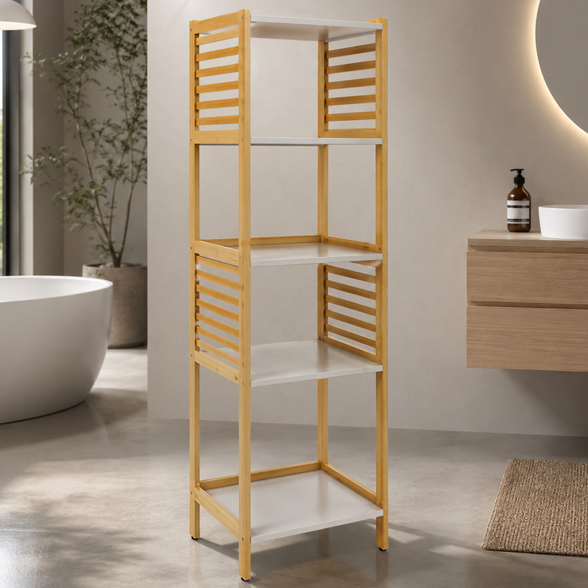 Bathroom Stand Shelf Bamboo
