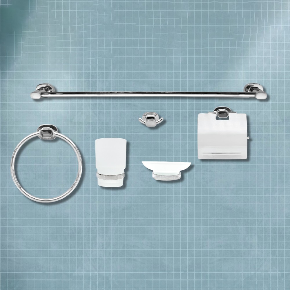 Modern Bathroom Accessory Set 6 Piece