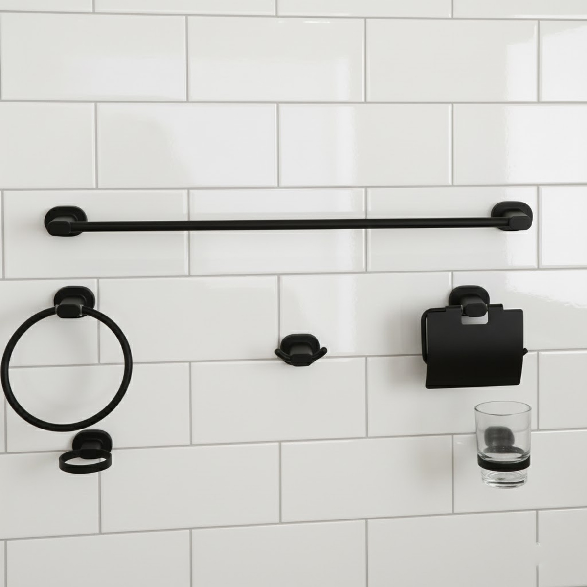 Modern Bathroom Accessories Set 6 Piece