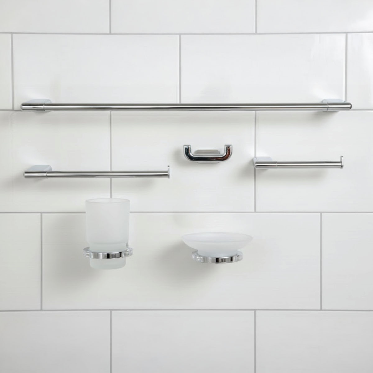 Modern Bathroom Accessory Set 6 Piece