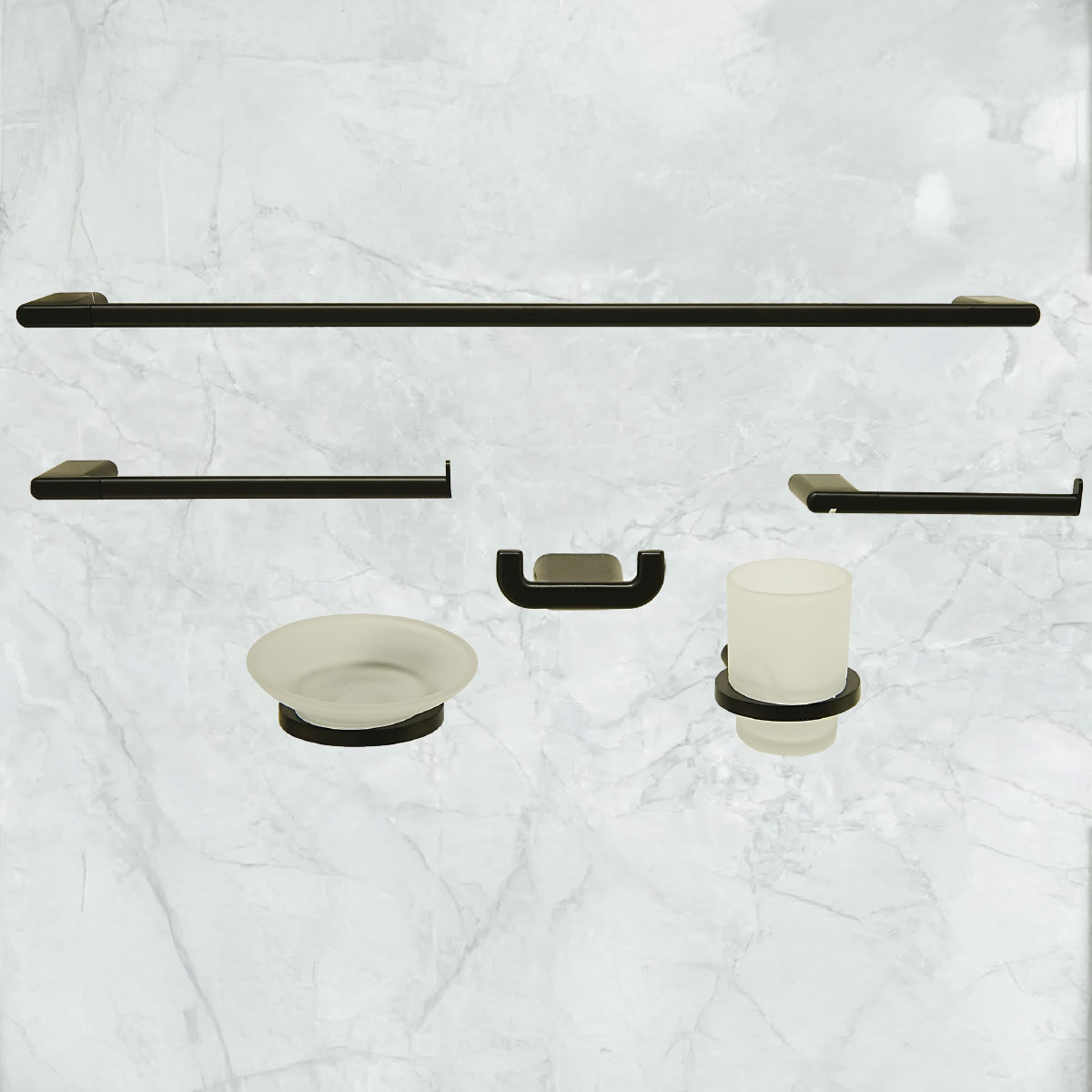 Modern Bathroom Accessories Set 6 Piece