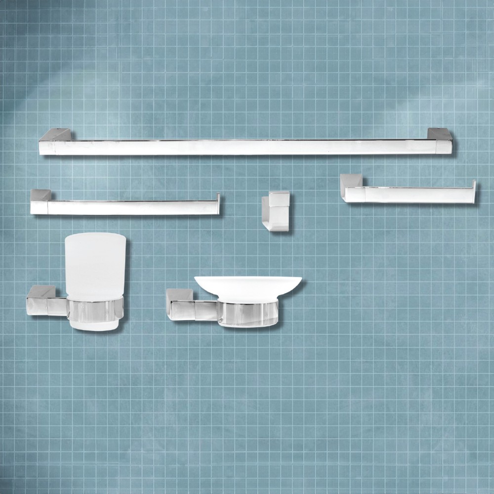 Modern Bathroom Accessory Set 6 Piece