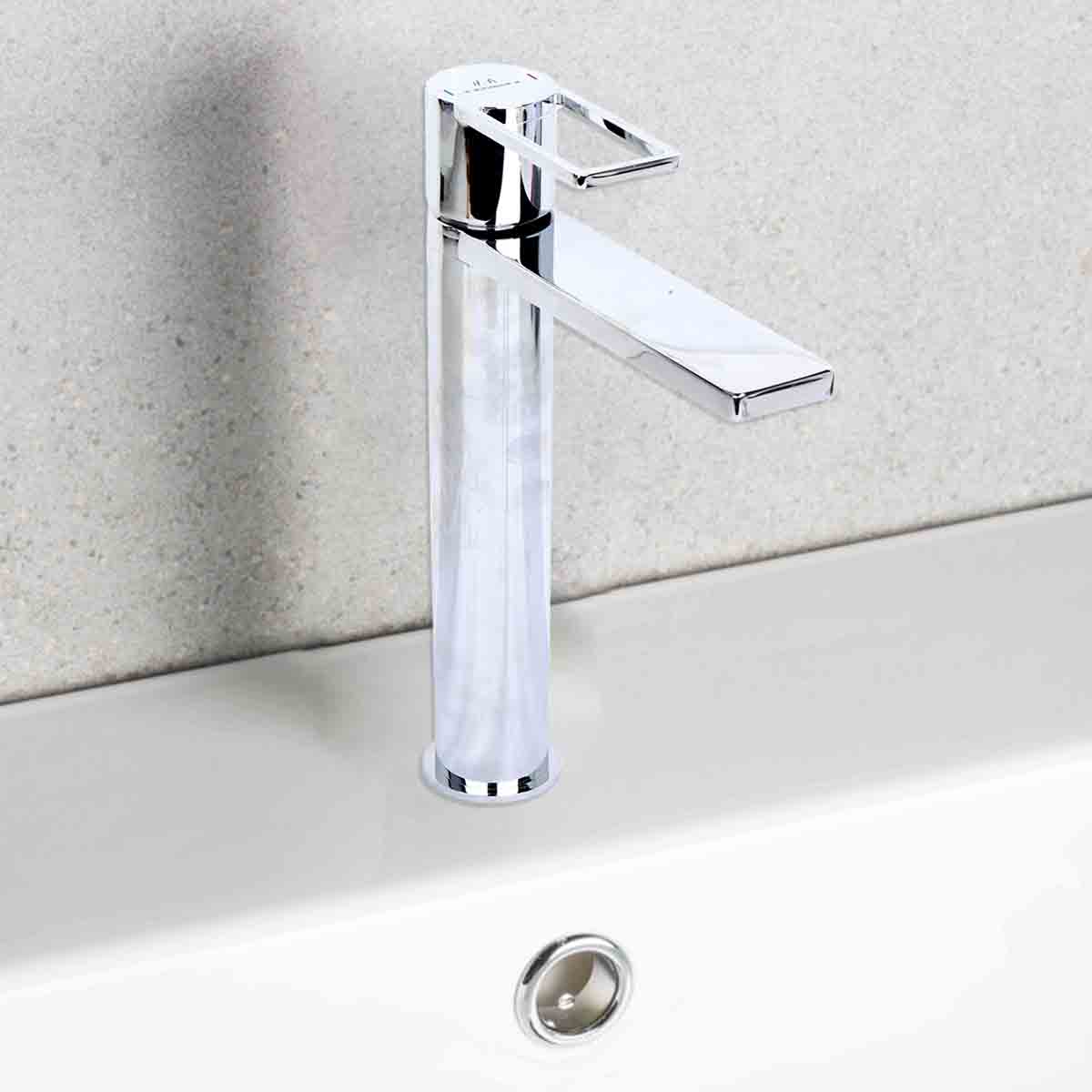 Long Basin Mixer with Hose