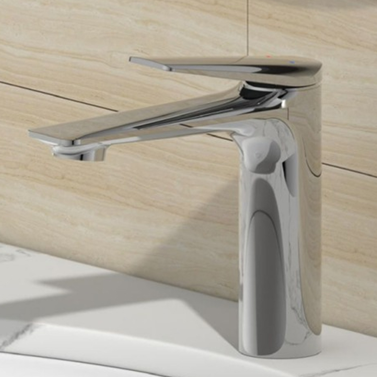 Brass Modern Basin Mixer Chrome