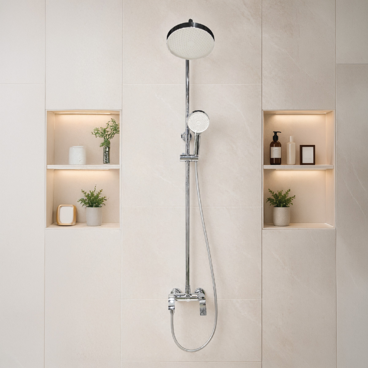 Brass Modern Shower Column Chrome
