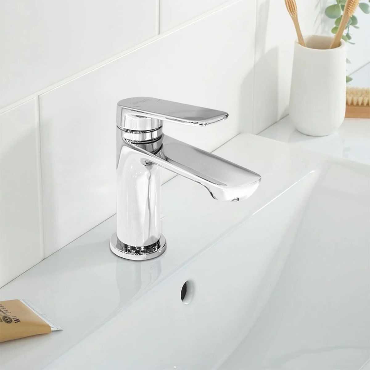 Brass Modern Basin Mixer Chrome
