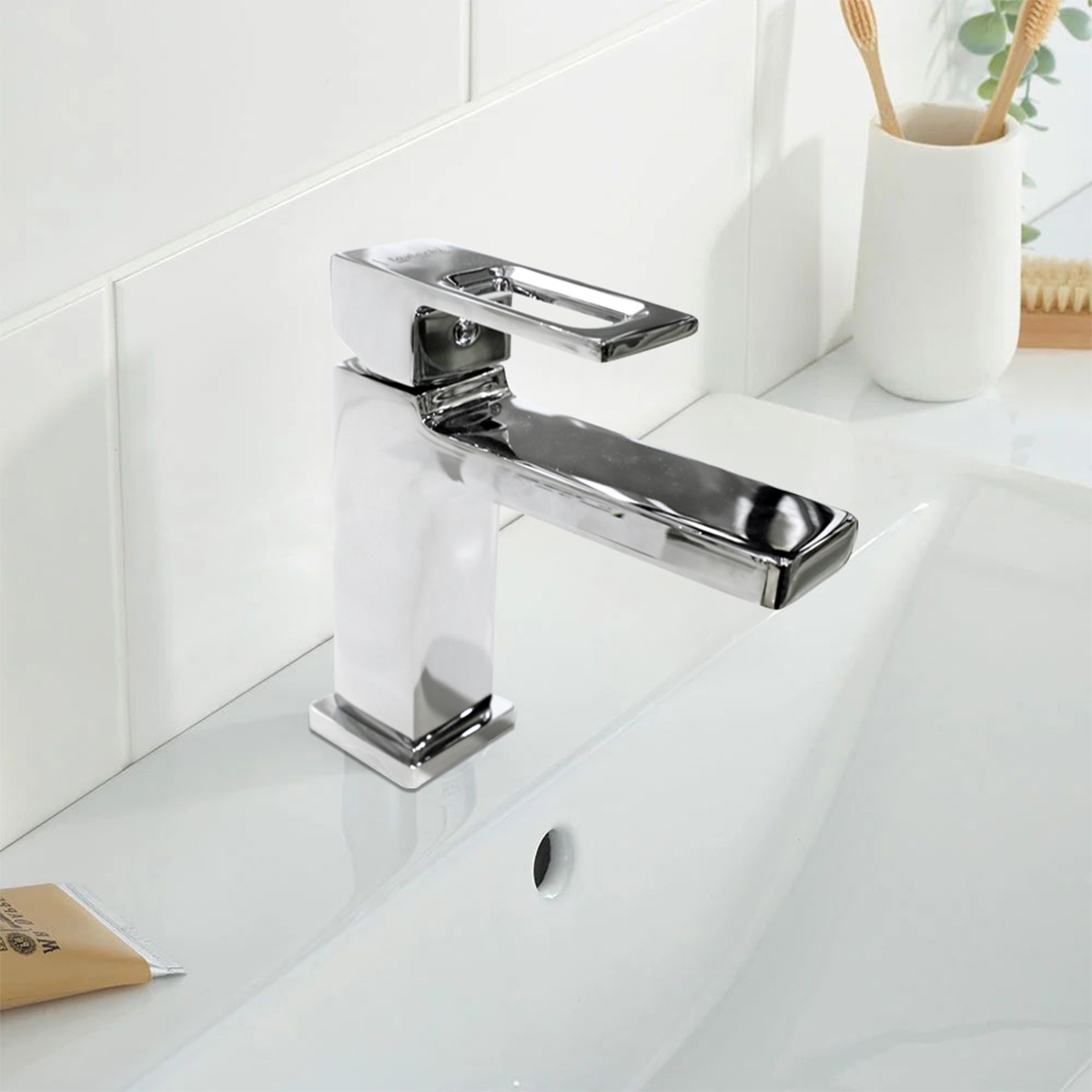 Modern Brass Basin Mixer Chrome